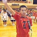 伊良部中学校の渡久山翔悟主将が力強く選手宣誓をした