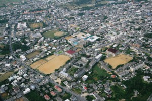 宮古島市街地の航空写真