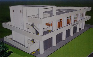 与那覇地区防災センターは鉄筋コンクリート地上３階建て（１１・３５㍍）で、収容人数は約４００人、屋上には救急救命用のヘリポートも設置される